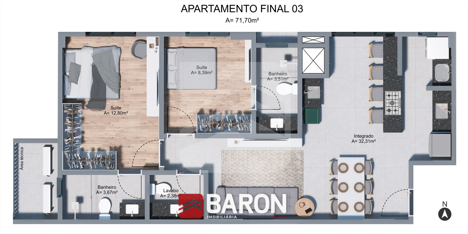 Apartamento – 2 Suítes | Bairro São Luiz – Magnific Tower