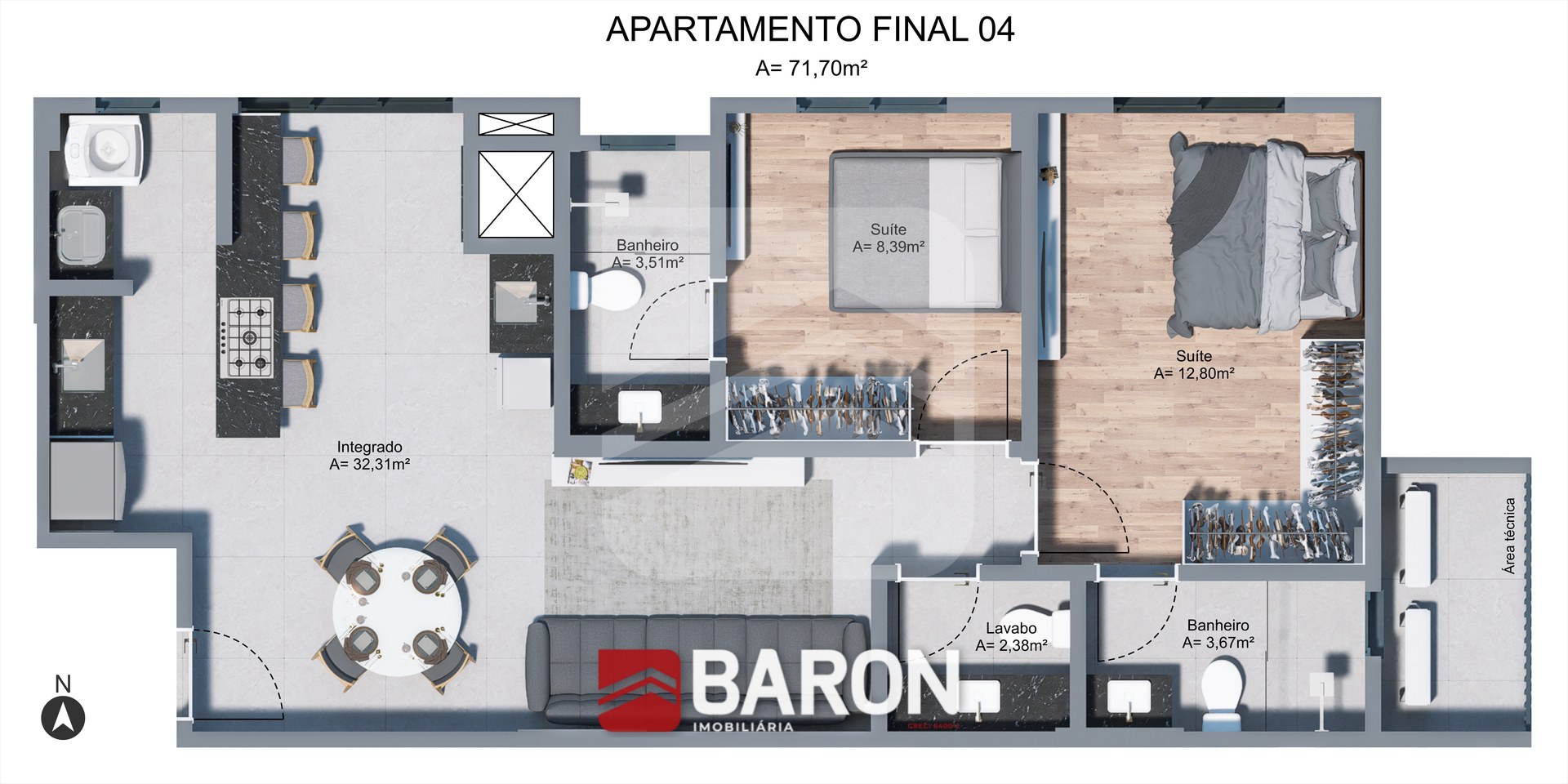 Apartamento – 2 Suítes | Bairro São Luiz – Magnific Tower